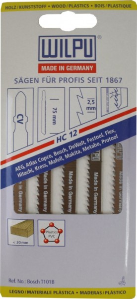 Jigsaw blades No. 12 A. hc 5 PCs.