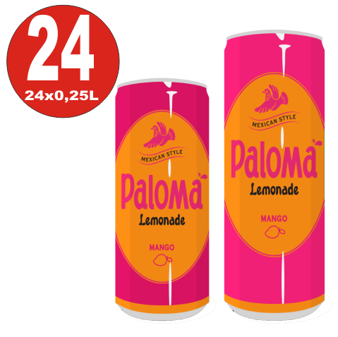 24 x Paloma Lemonade Mango Mexican Style 0,25L Tin