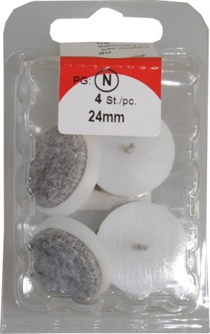 Felt pads white/grey 24 mm