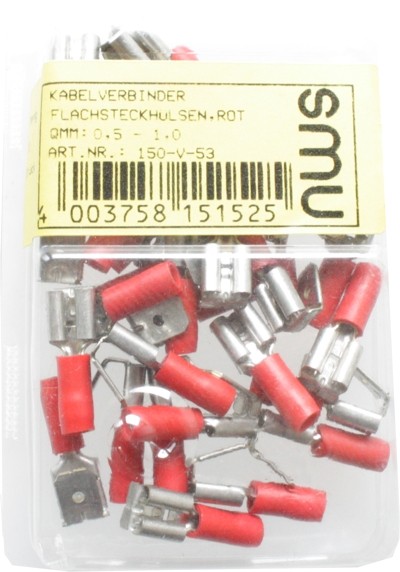 Flat blade receptacles red 0.5-1. 0qmm