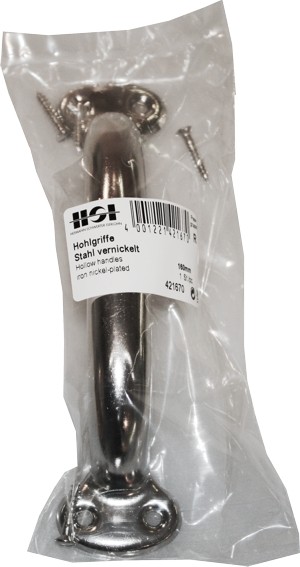 Iron nickel plated hollow handles, 165 mm
