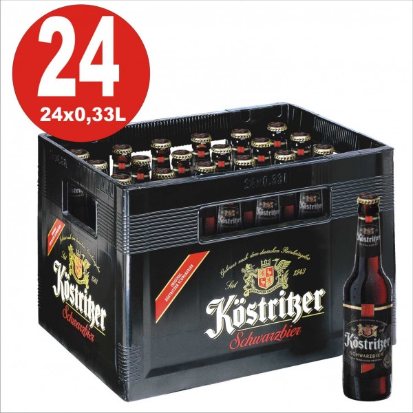 24 x Koestritzer Schwarzbier 0,33 Original box 4.8% Vol. Alc black beer